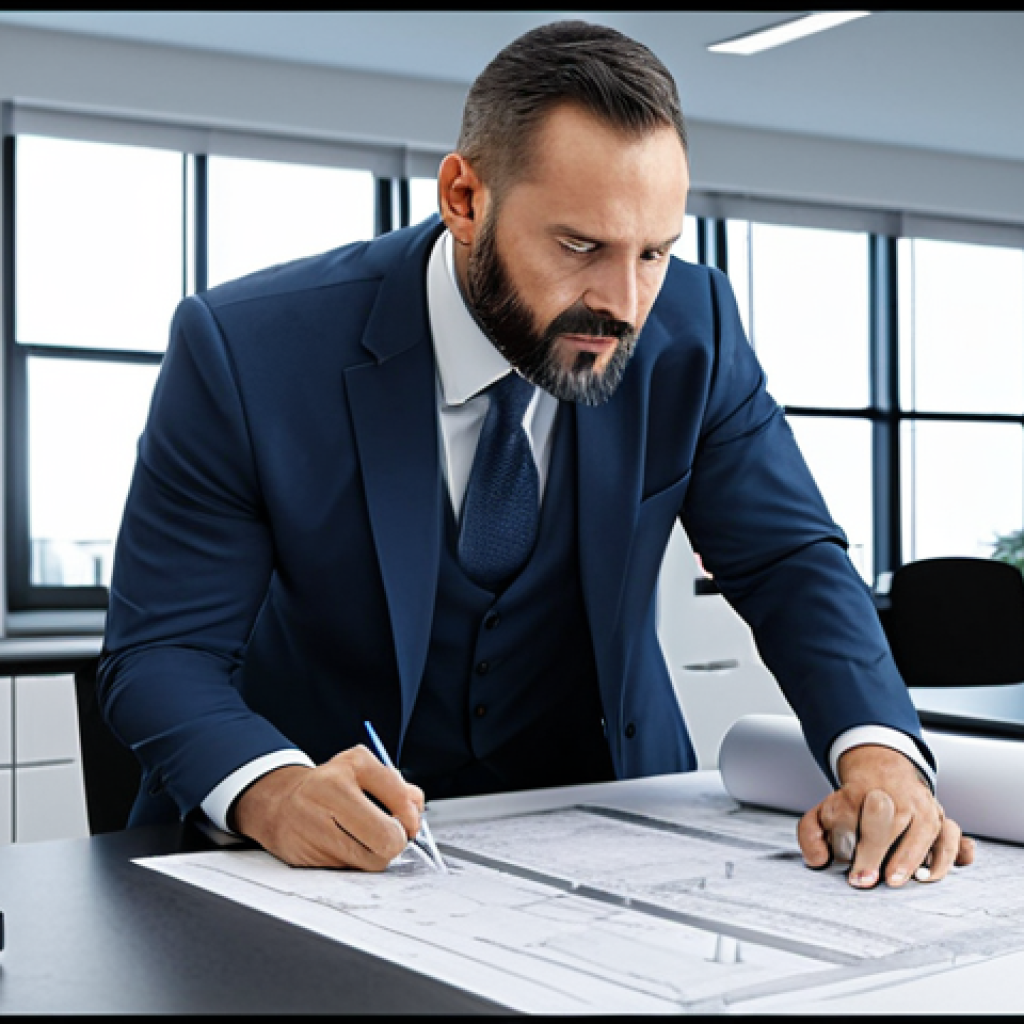 건축기사 시험 준비 동기 부여 방법 - **
"A professional architect in a modern, well-lit office space, reviewing blueprints with a focuse...