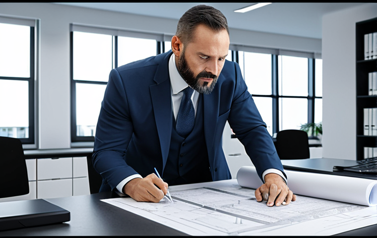 건축기사 시험 준비 동기 부여 방법 - **

"A professional architect in a modern, well-lit office space, reviewing blueprints with a focuse...