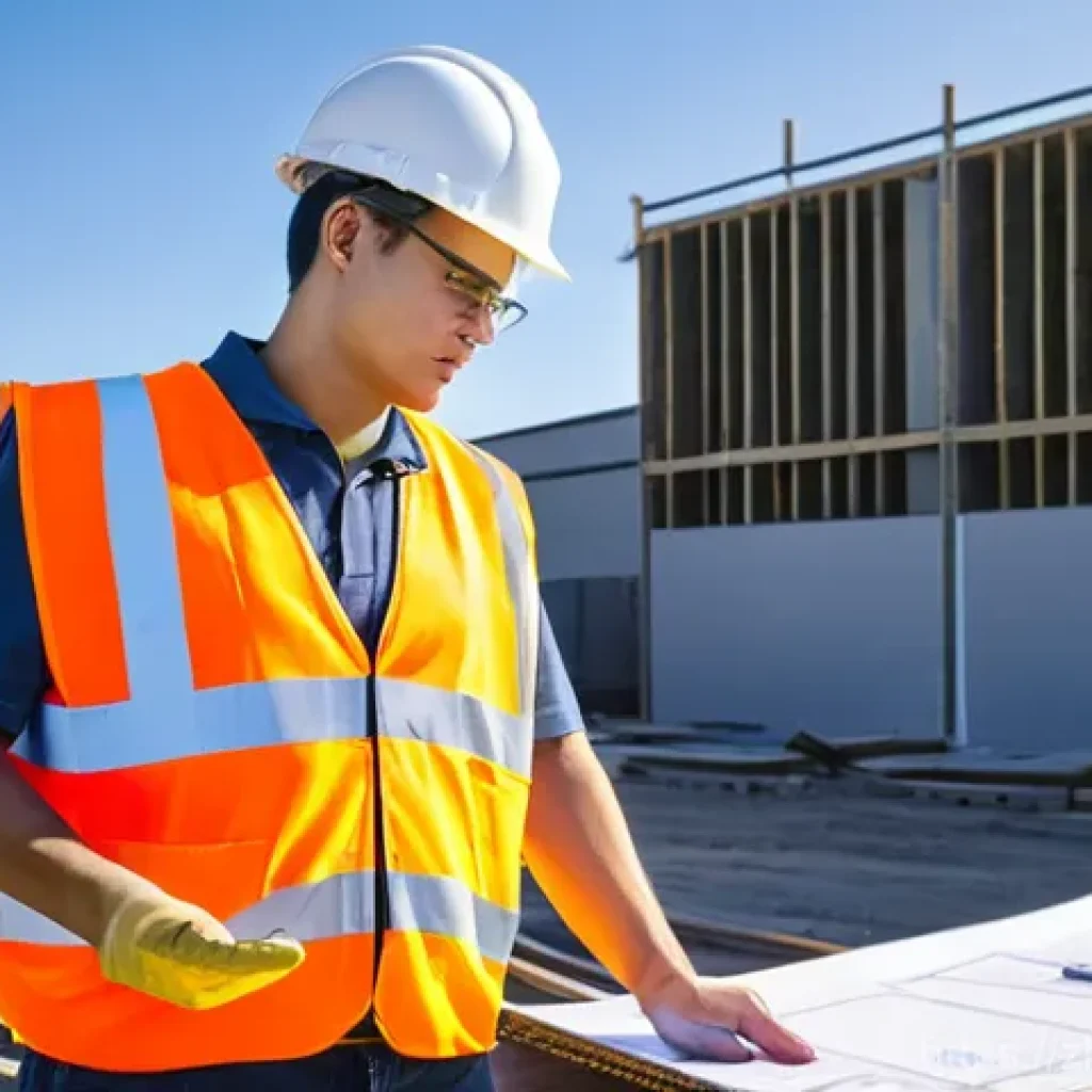 건축기사로서 현장 경험 쌓는 법 - **Prompt 1: Immersive Site Learning**
"A vibrant, medium shot capturing a young male junior engi...