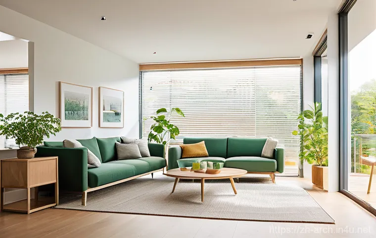 건축기사와 에너지 효율 인증 - Prompt 1: Serene Indoor Comfort of a Smart Green Home**