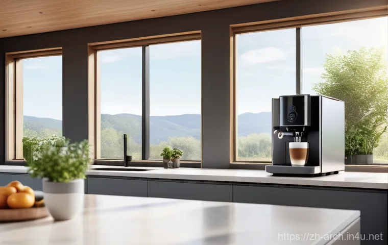 건축분야의 혁신적 기술 사례 - **A modern and comfortable smart home living room.** The scene depicts a family of three (a mother, ...