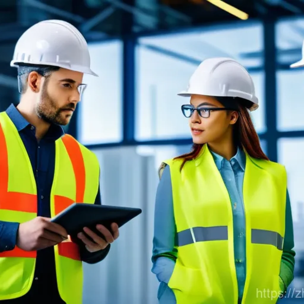 건축기사와 안전 관리 규정 - **Prompt:** A diverse team of five engineers (male and female, aged 30s-50s), dressed in smart casua...