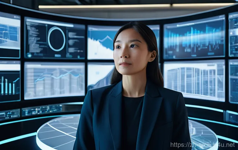 건축사와 건설 생애 주기 관리 - **A modern architect in a smart, well-lit studio, standing confidently before a large holographic pr... 건축사와 건설 생애 주기 관리 - **A modern architect in a smart, well-lit studio, standing confidently before a large holographic pr...