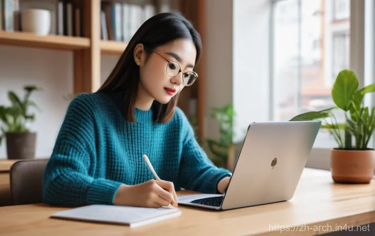 건축분야 해외 취업 성공 사례 - **Prompt 1: Smart Online Shopping Research**
    "A cozy, brightly lit home office scene. A young Ea...